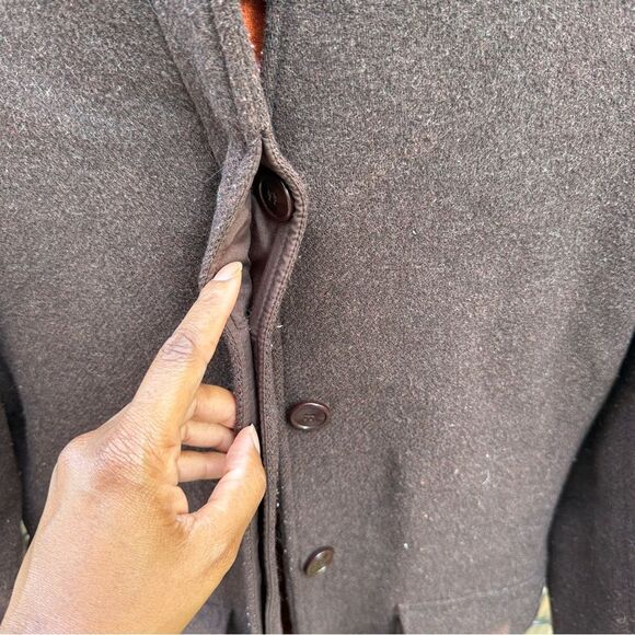 American Eagle Outfitters Brown & Orange Wool Lining Womens Hooded Jacket Size M - Picture 3 of 9